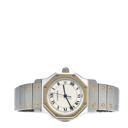 Cartier Stainless Steel 18K Yellow Gold 29mm Santos Octagon Quartz Watch 3 of 6