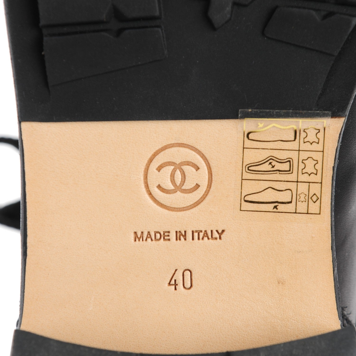 Chanel Calfskin Wool Combat Boots 40 Black 7 of 9