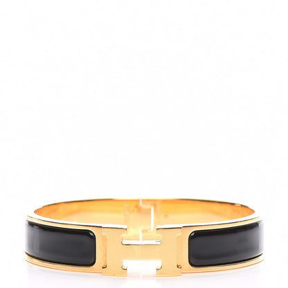 Hermes Enamel Narrow Clic Clac H Bracelet PM Black 1 of 7