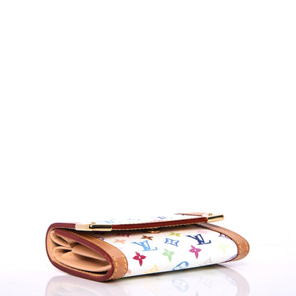 Louis Vuitton Monogram Multicolor Porte-Monnaie Plat Coin Purse White 4 of 8