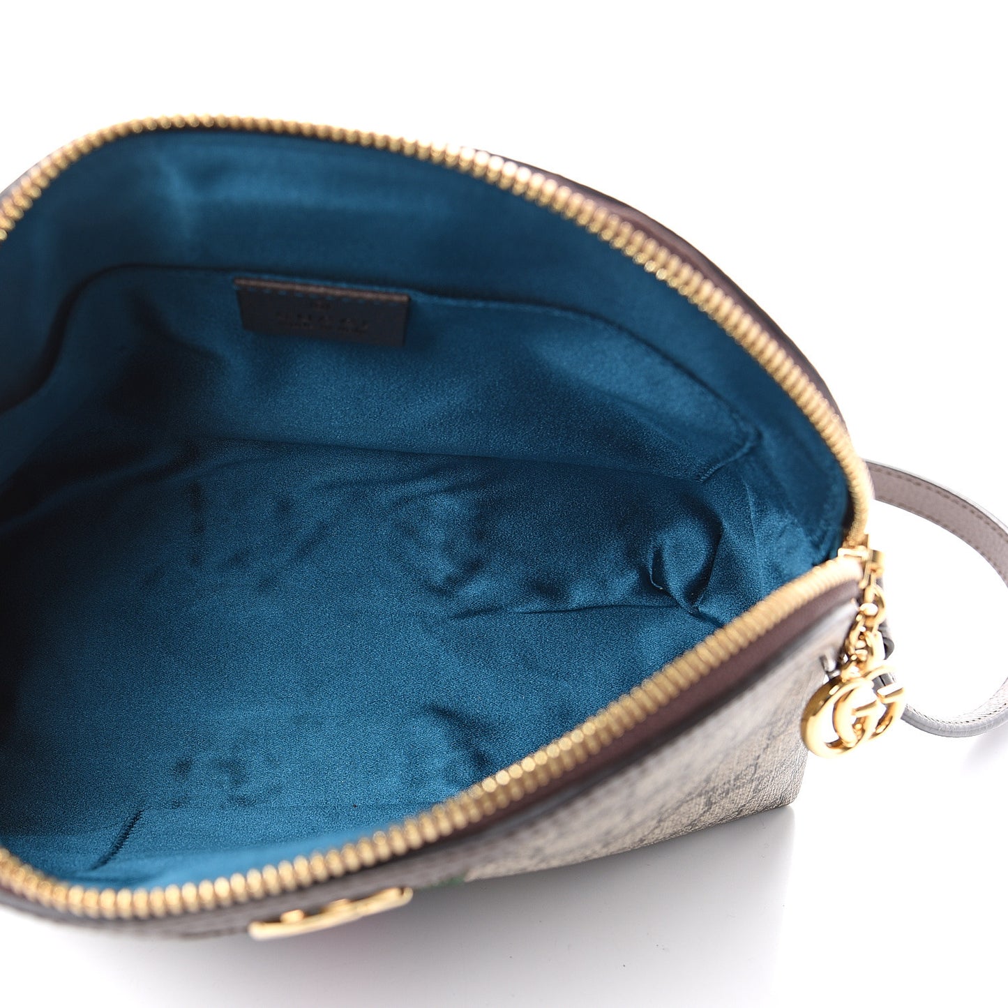 GG Supreme Monogram Textured Dollar Calfskin Web Small Ophidia Dome Shoulder Bag Beige Ebony New Acero
