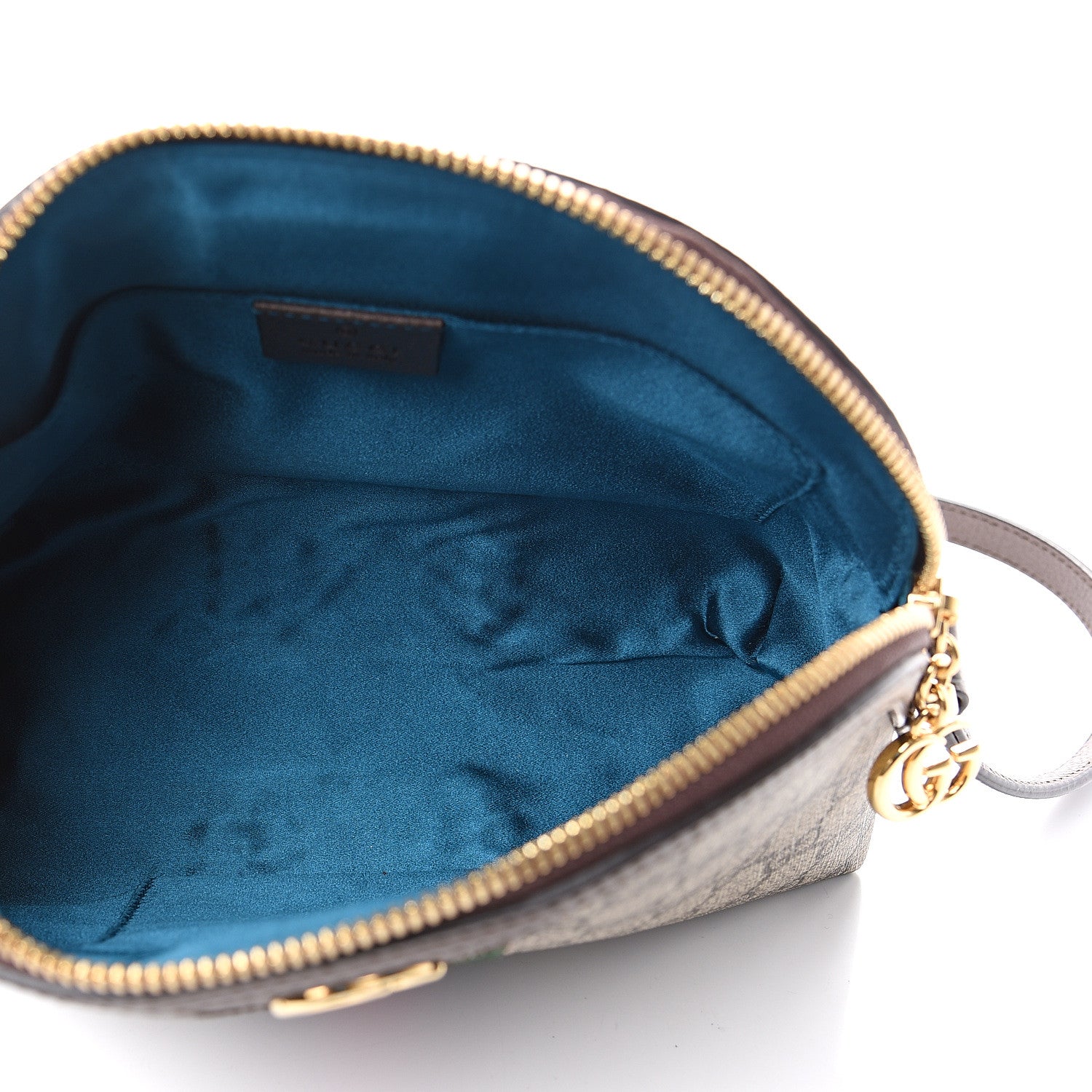 Gucci GG Supreme Monogram Textured Dollar Calfskin Web Small Ophidia Dome Shoulder Bag Beige Ebony New Acero 4 of 10