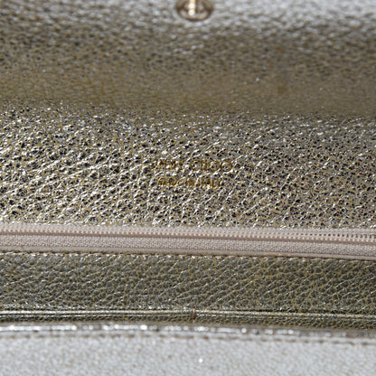Jimmy Choo Metallic Calfskin Reese Clutch Wallet Champagne 8 of 10
