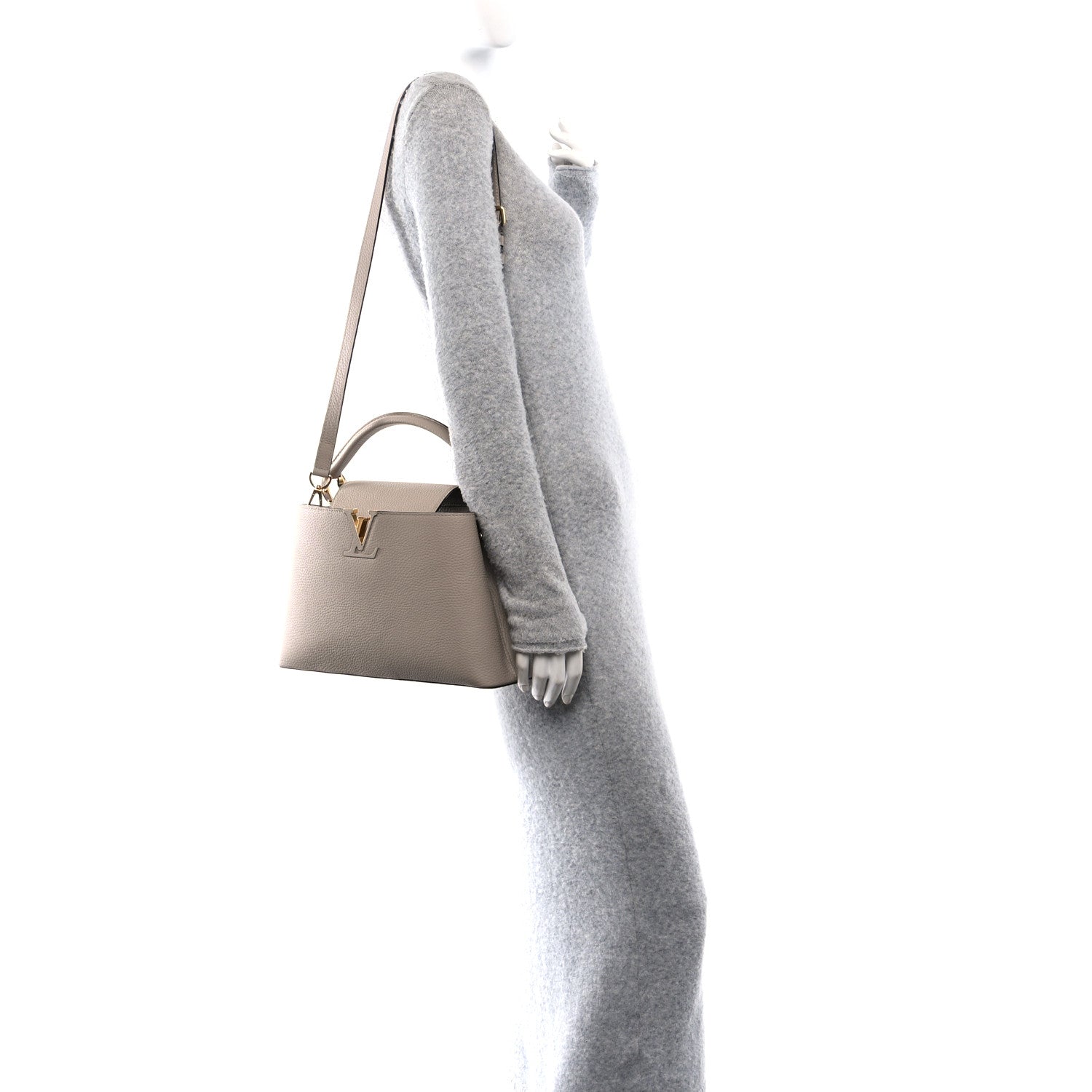 Louis Vuitton Taurillon Capucines MM Galet 2 of 10