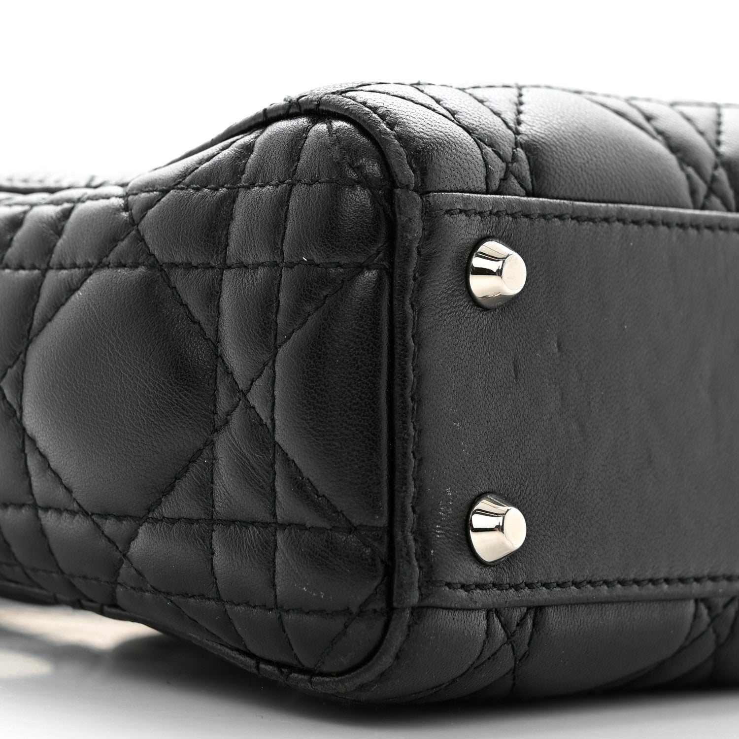 Christian Dior Lambskin Cannage Mini Lady Dior Black 9 of 10