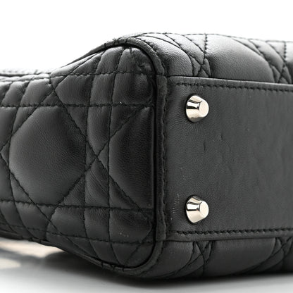 Christian Dior Lambskin Cannage Mini Lady Dior Black 9 of 10