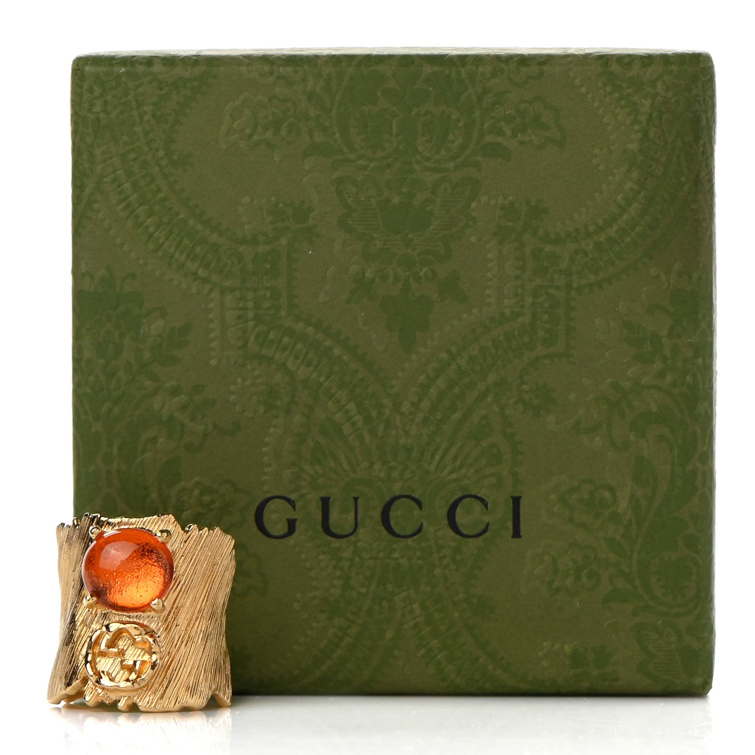 Gucci Metal Crystal GG Ring M Orange 5 of 5