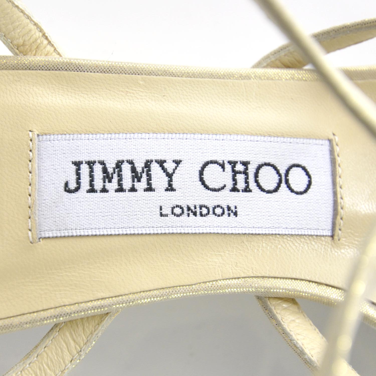 Jimmy Choo Pixelated Leather Dora Sandals 35.5 Gold 6 of 7