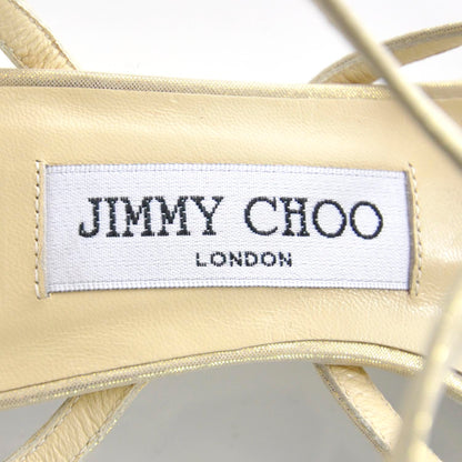 Jimmy Choo Pixelated Leather Dora Sandals 35.5 Gold 6 of 7