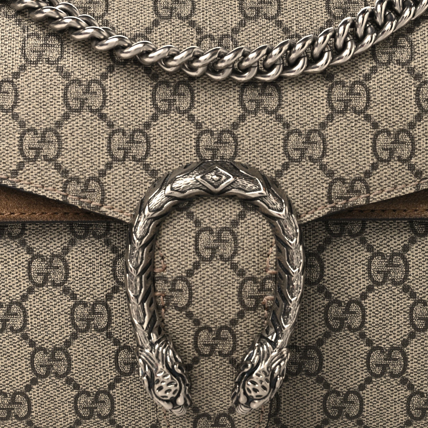 Gucci GG Supreme Monogram Small Dionysus Shoulder Bag Taupe 8 of 10