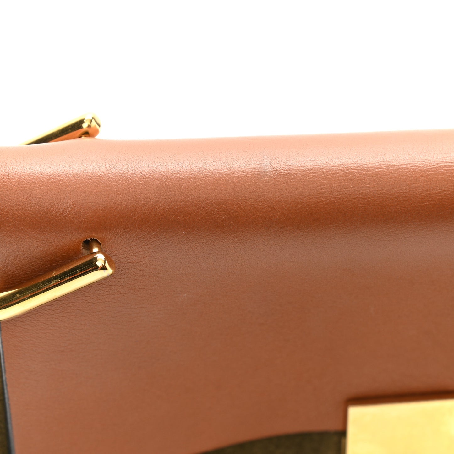 Suede Smooth Calfskin Drew Shoulder Bag Caramel