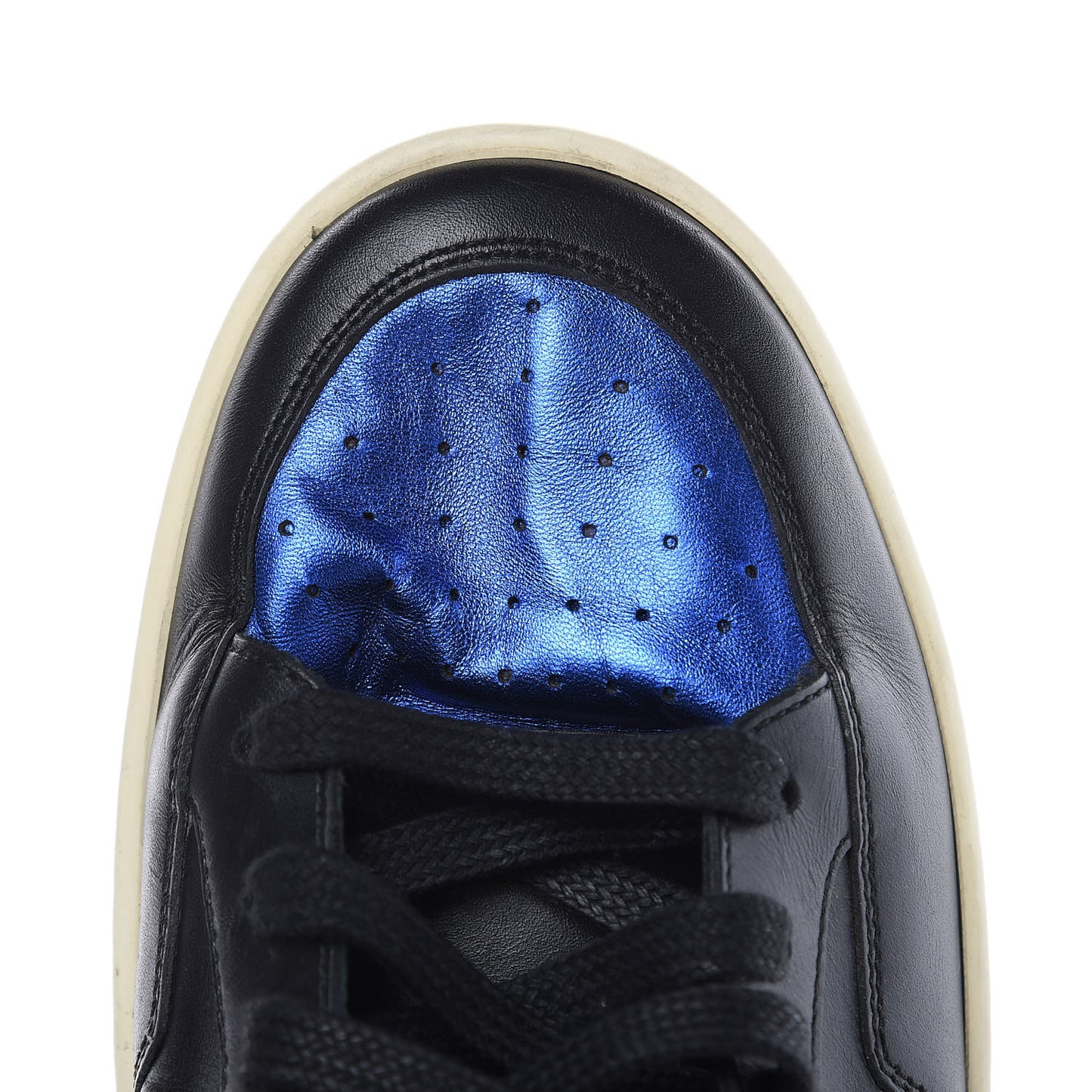 Calfskin Court Classic SL/10H High Top Sneakers 44 Black Blue