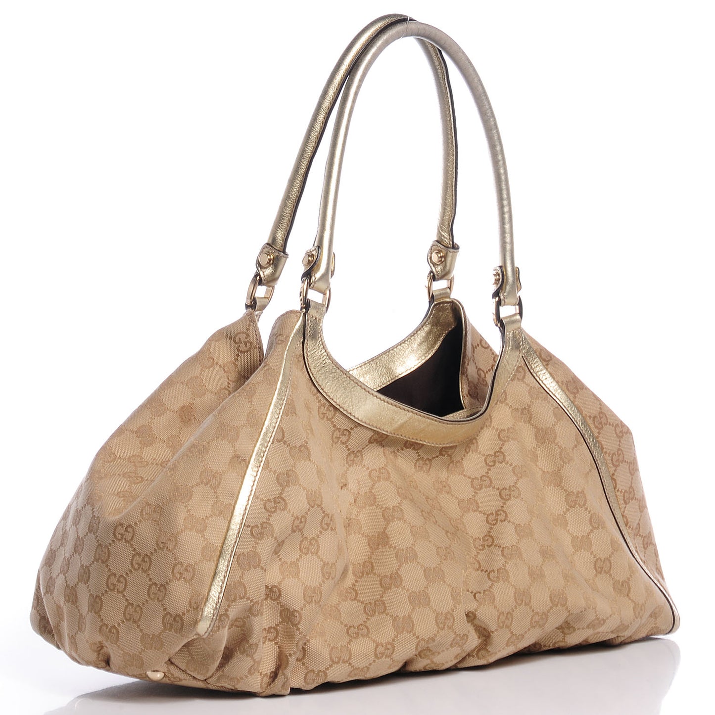 Monogram Large D Gold Shoulder Bag Metallic Gold