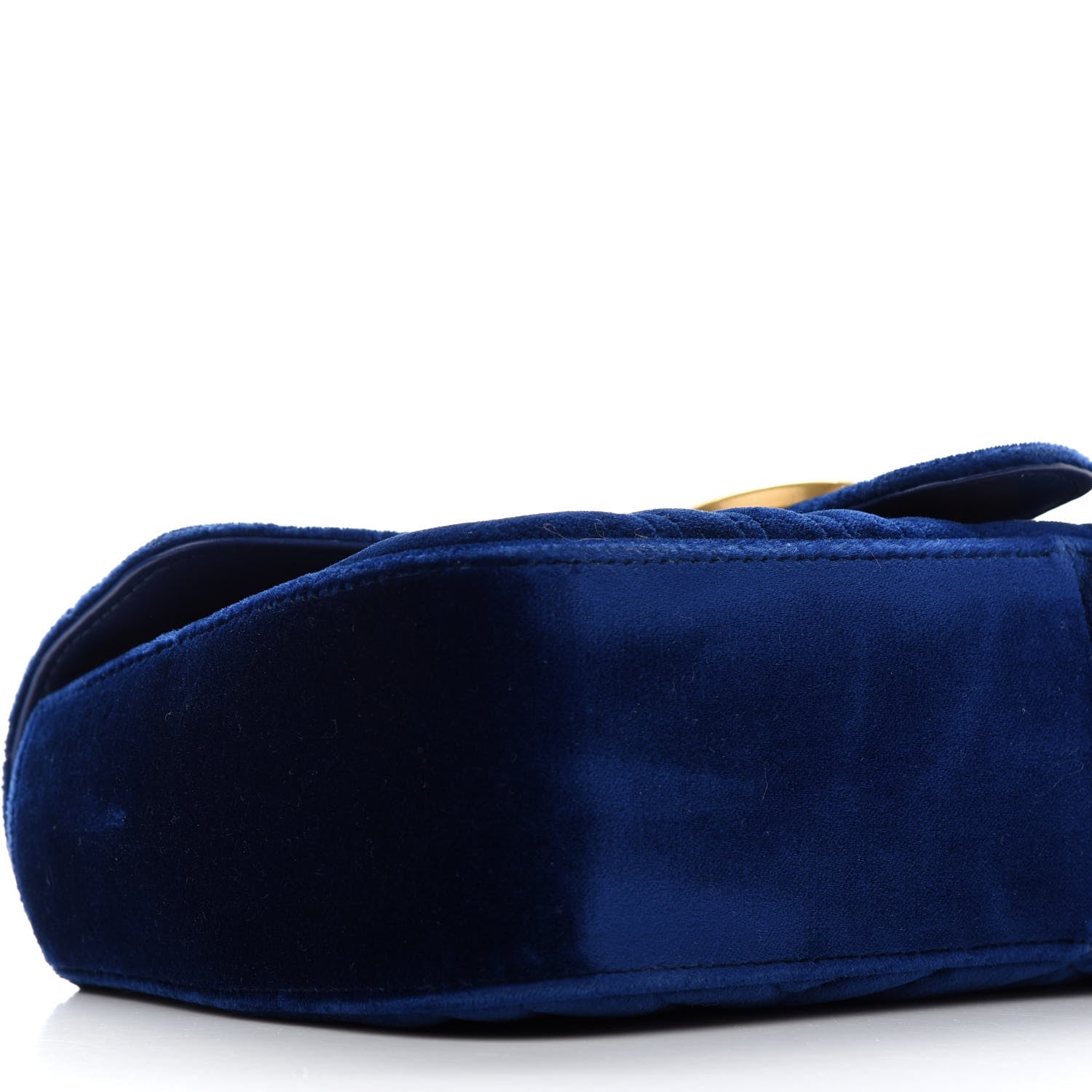 Gucci Velvet Matelasse Small GG Marmont Shoulder Bag Cobalt Blue 8 of 9