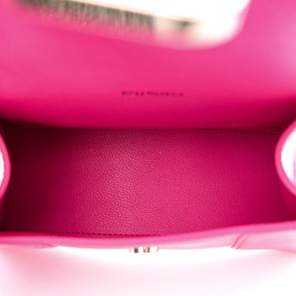 Balenciaga Shiny Box Calfskin Hourglass Top Handle Bag XS Acid Fuchsia 5 of 9