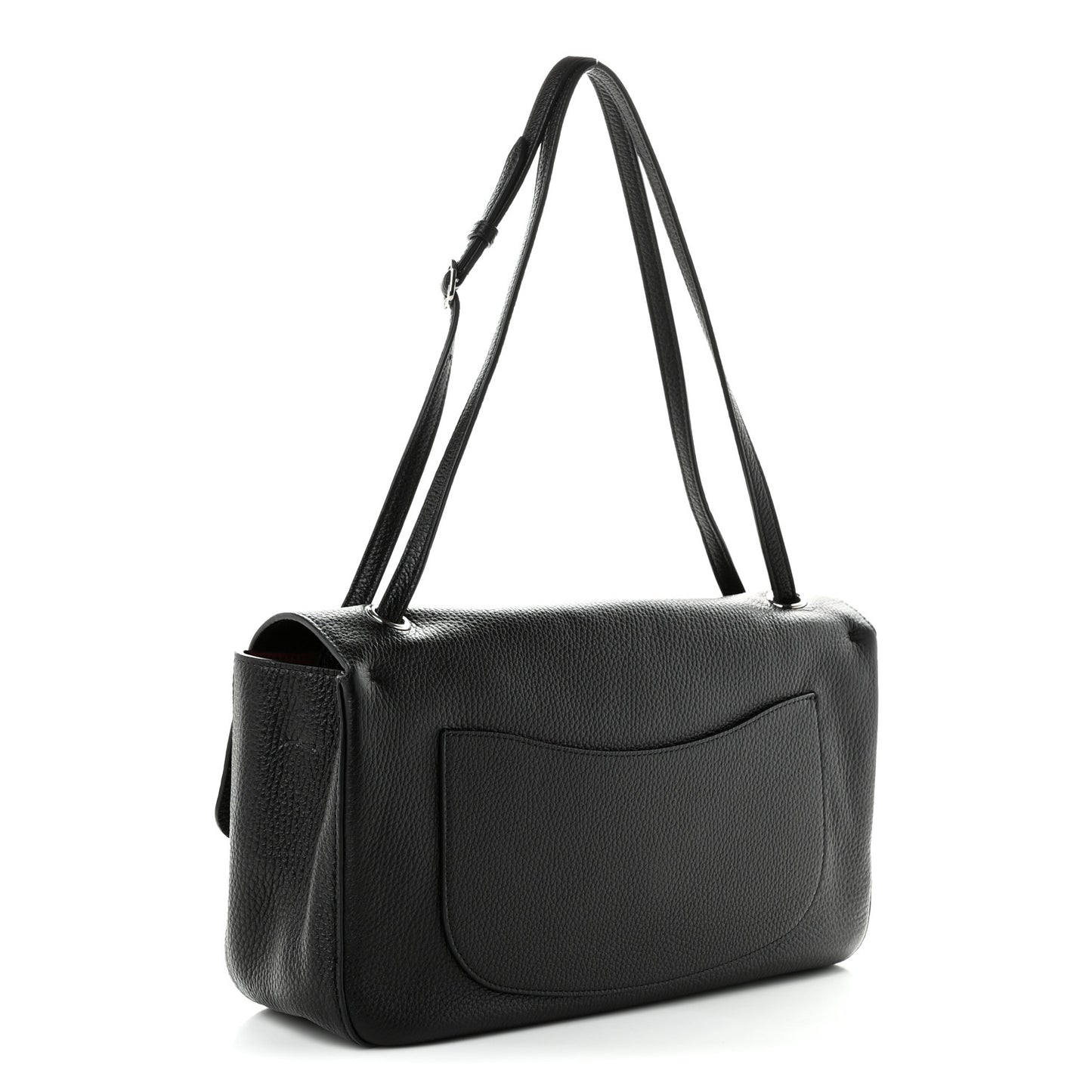 Grained Calfskin Small Souplissimo Maxi Flap Black