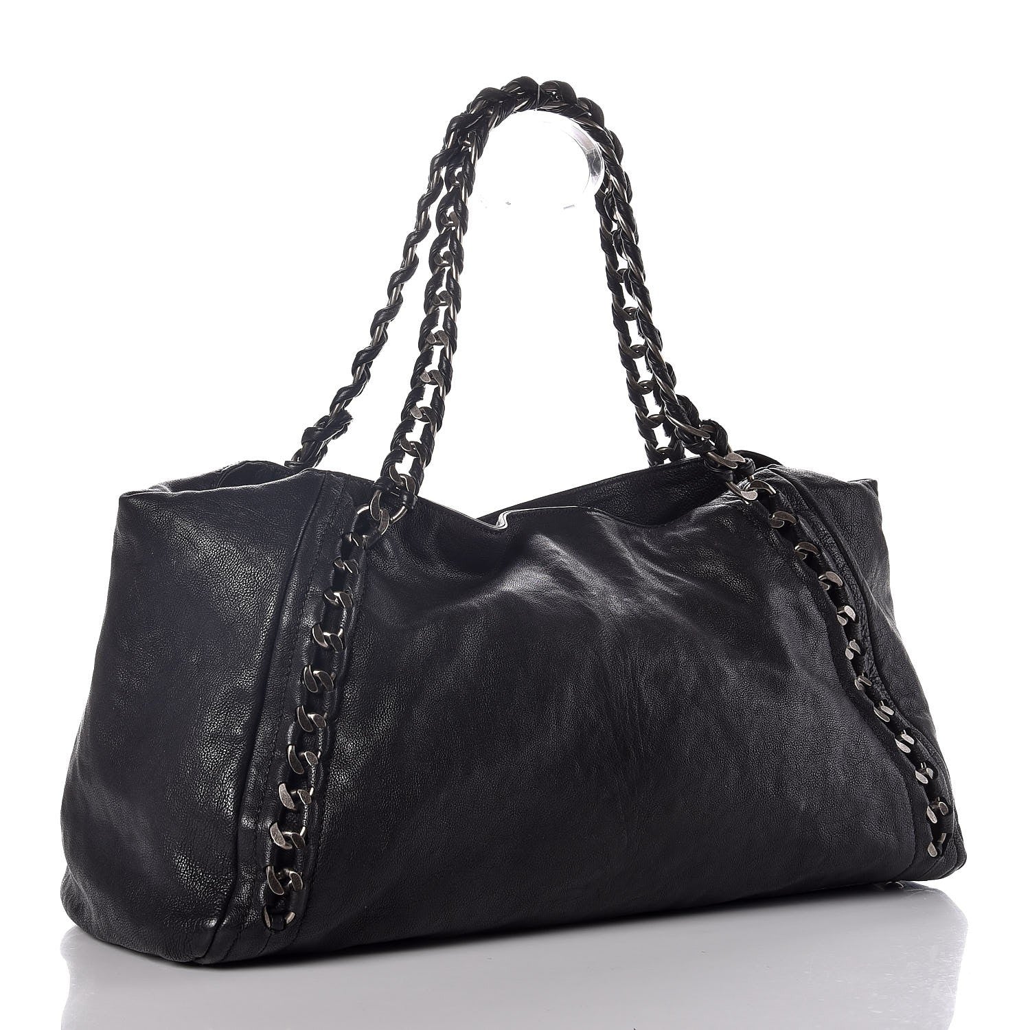 Chanel Glazed Calfskin East West Modern Chain Tote Black 3 of 7