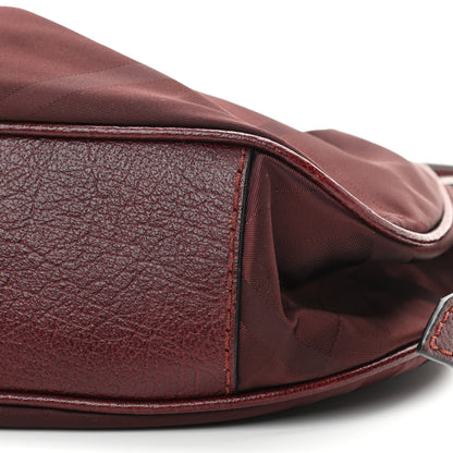 Burberry Nylon Check Shoulder Bag Burgundy 11 of 11