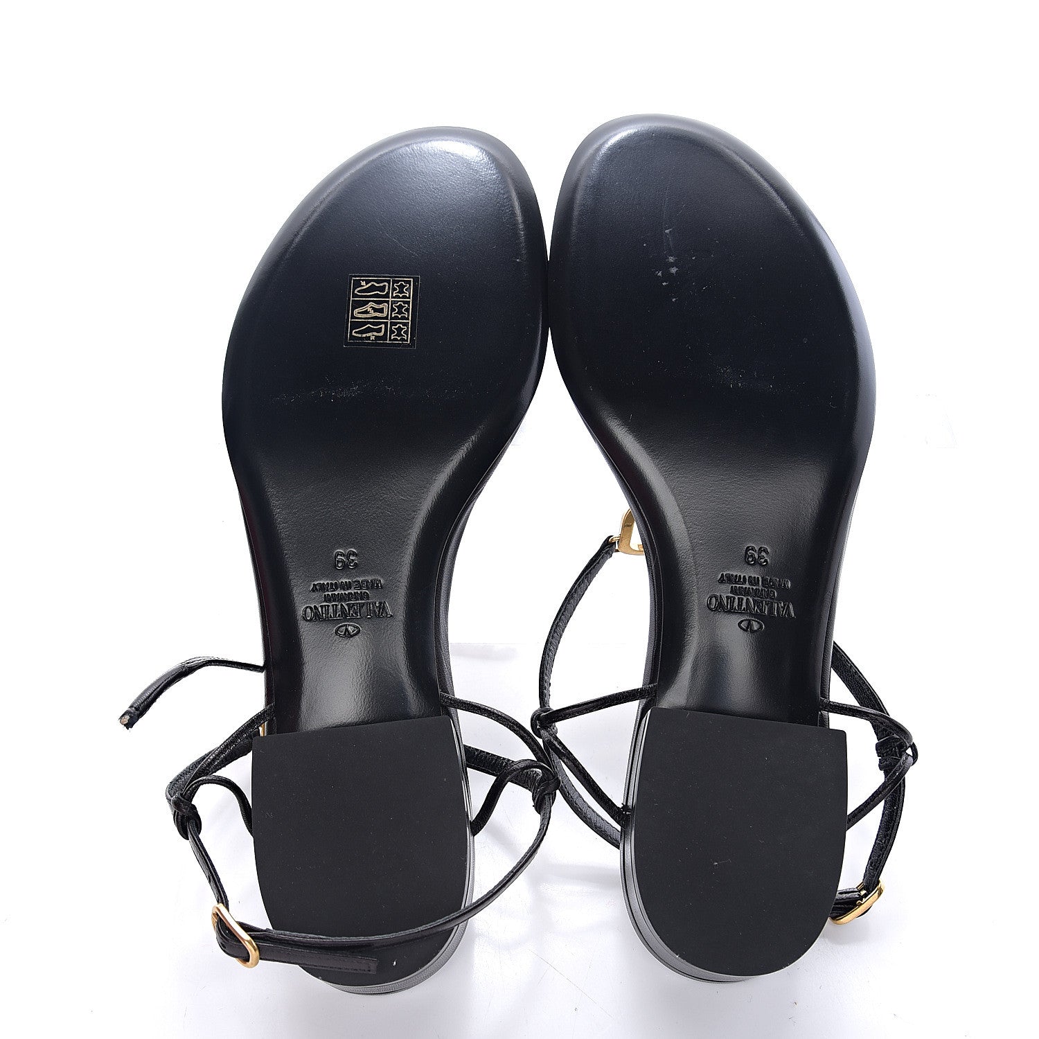Valentino Garavani Calfskin VLogo Slingback Low Heel Thong Sandals 39 Black 7 of 10