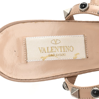 Valentino Garavani Nappa Rockstud Rolling Ankle Strap 65mm Pumps 37.5 Soft Noisette 8 of 11