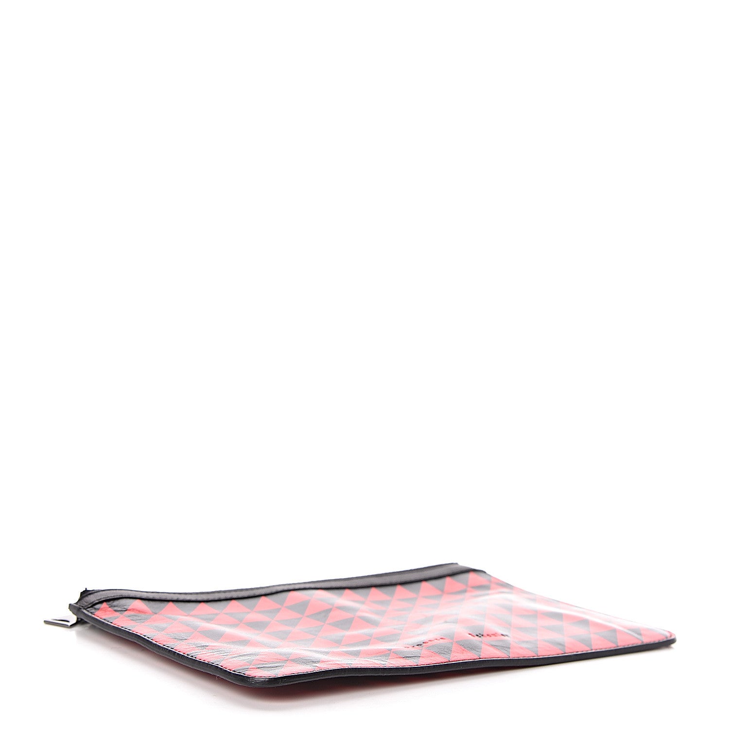 Proenza Schouler Calfskin Triangle Print Zip Pouch Black Red 4 of 6
