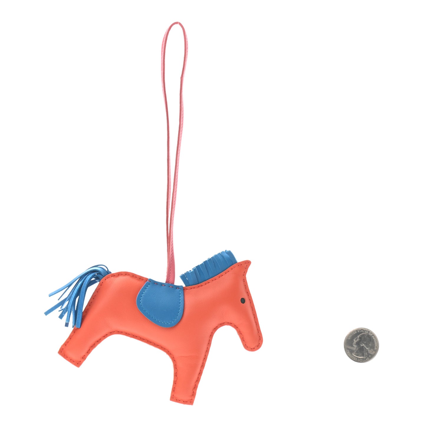Milo Lambskin Grigri Rodeo Horse Bag Charm MM Orange Poppy Bleu Izmir Rose Azalee