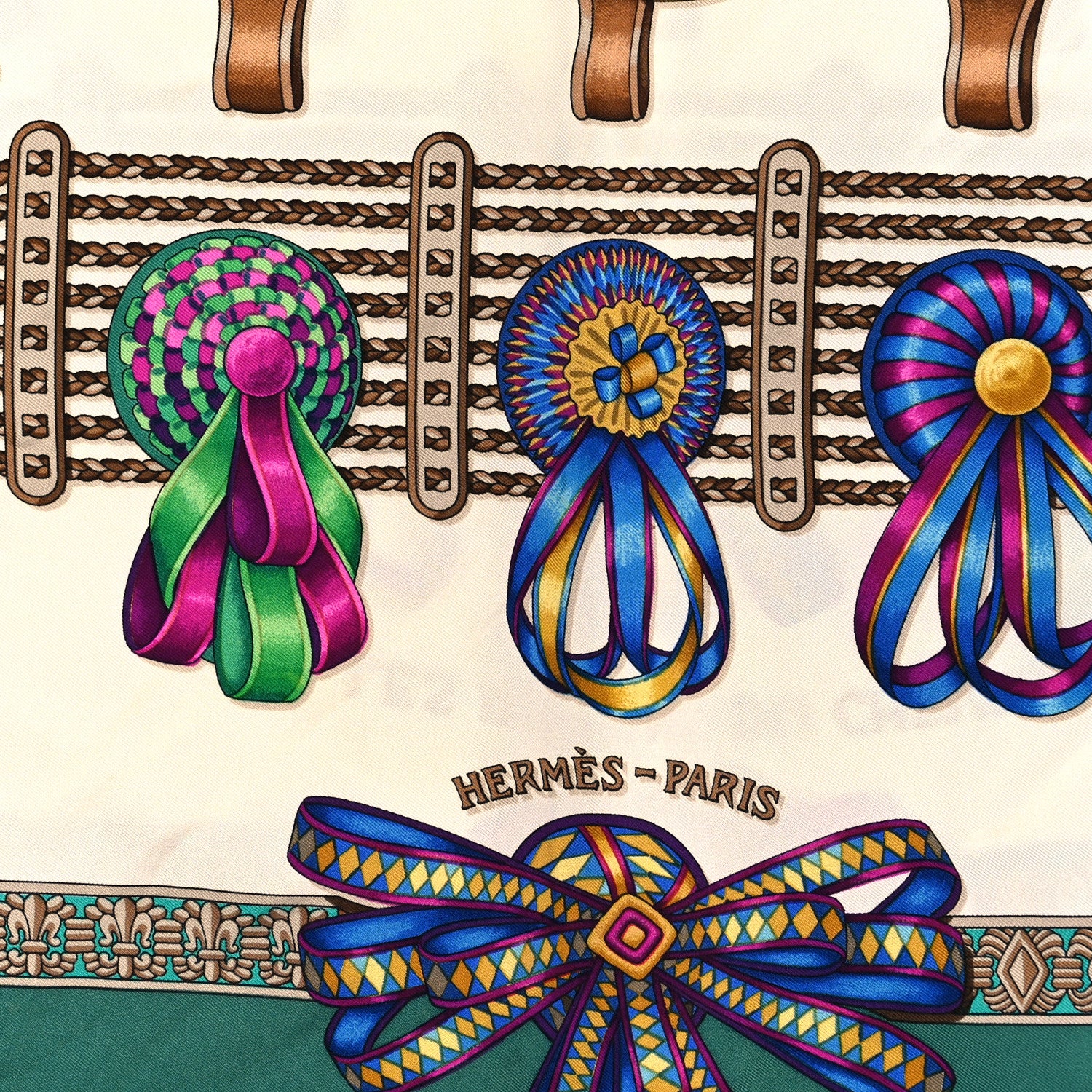 Hermes Silk Les Rubans Du Cheval Scarf 90 2 of 3