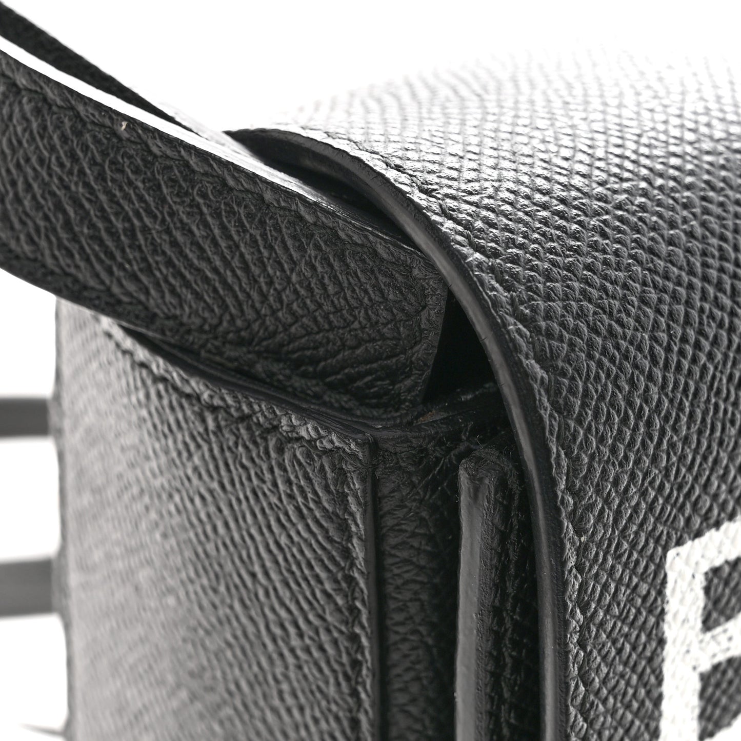 Signature Grained Calfskin Logo S Ville Day Bag Black
