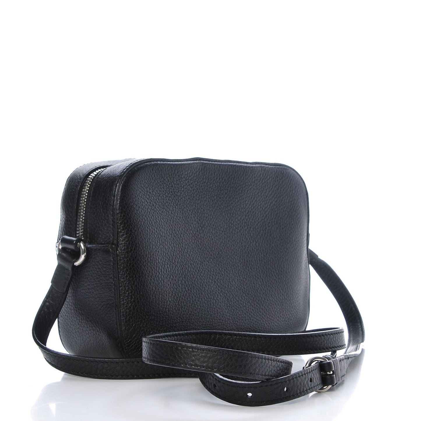 Pebbled Calfskin Studded Small Soho Disco Bag Black