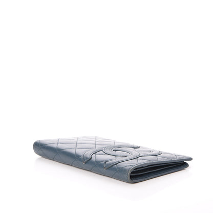 Chanel Calfskin Quilted Cambon Yen Wallet Blue 4 of 9