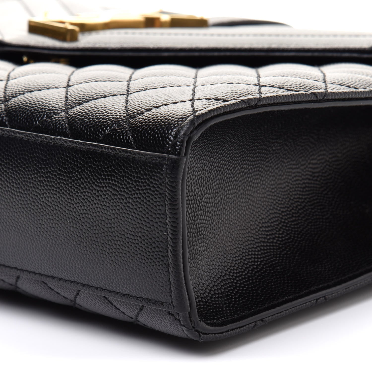 Saint Laurent Grain De Poudre Textured Mixed Matelasse Large Triquilt Monogram Satchel Black 11 of 13
