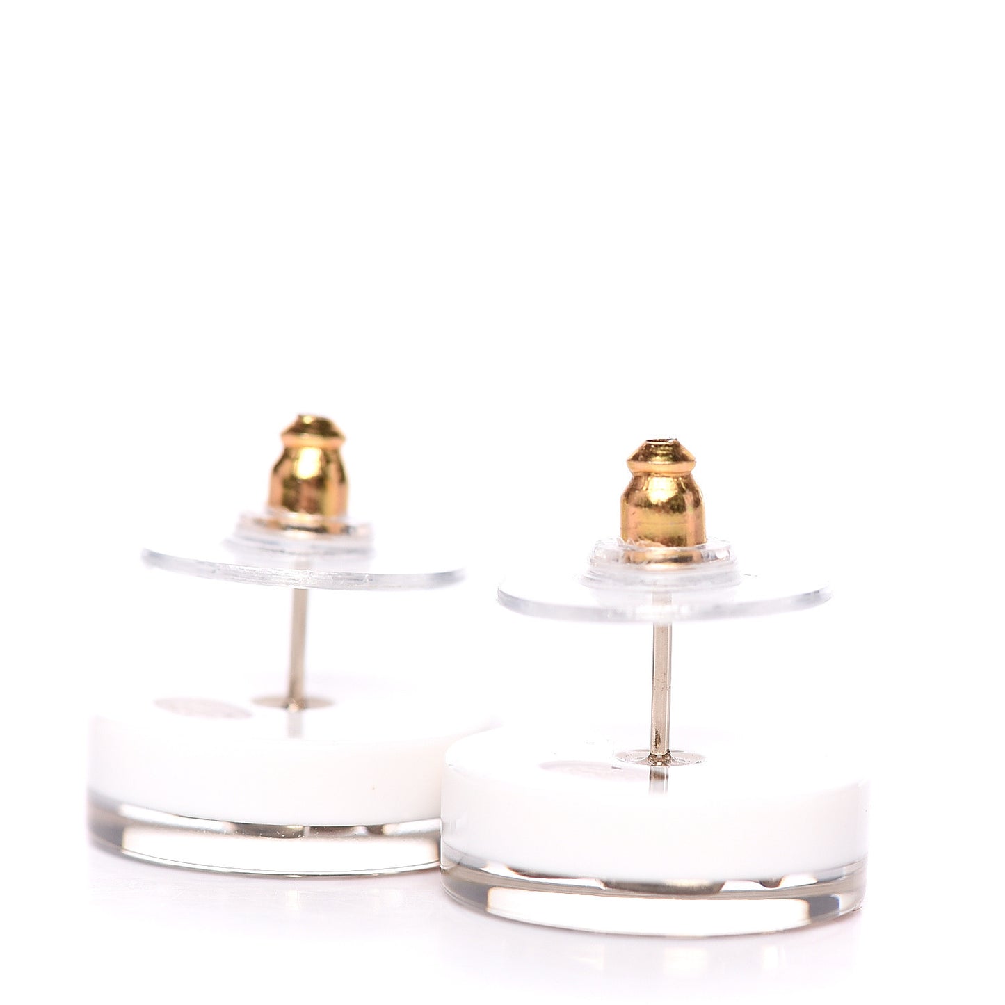 Resin Crystal CC Earrings White Multicolor