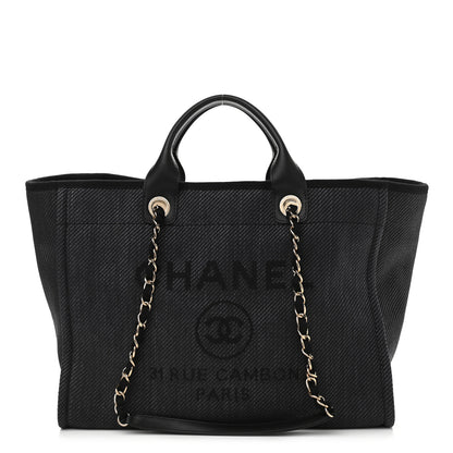 Chanel Mixed Fibers Medium Deauville Tote Black 1 of 9