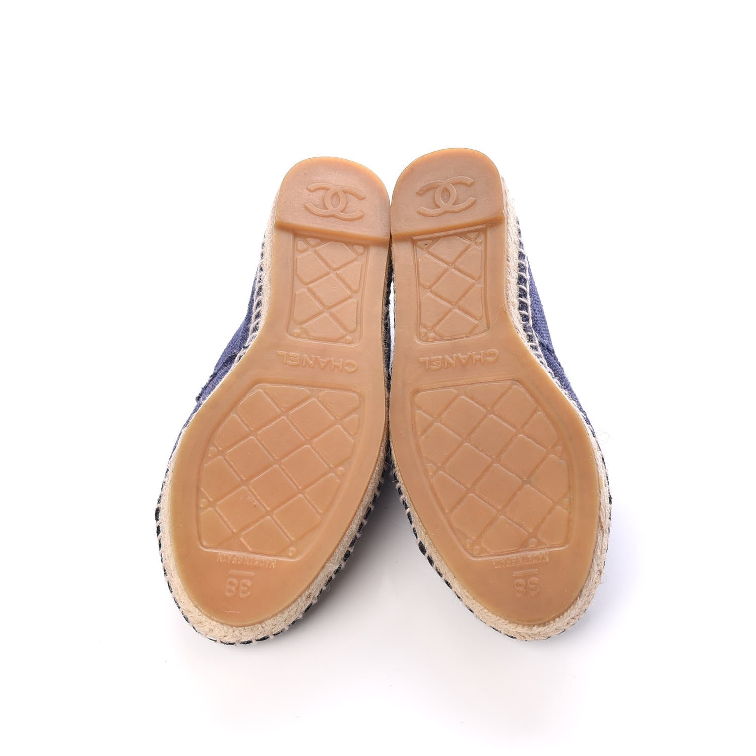 Chanel Linen CC Espadrilles 38 Blue Black 5 of 13