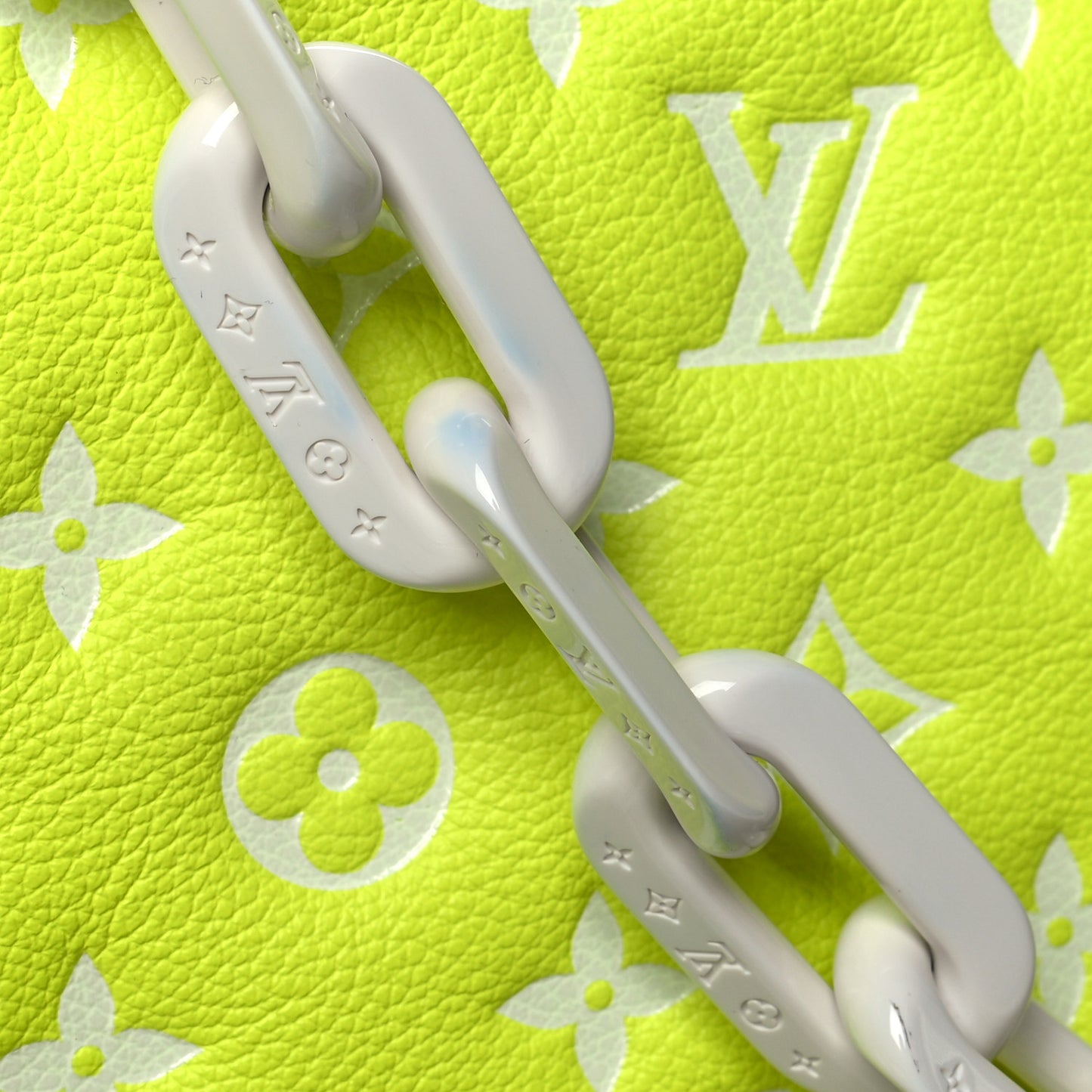 Calfskin Embossed Monogram LV Match Coussin PM Fluorescent Yellow