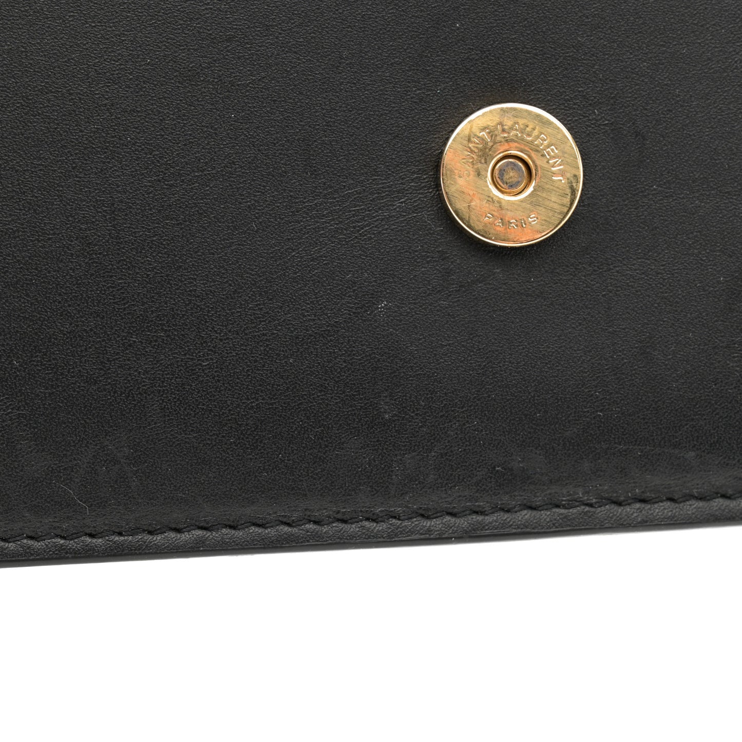 Smooth Calfskin Small Classic Monogram Portefeuille On Chain Black