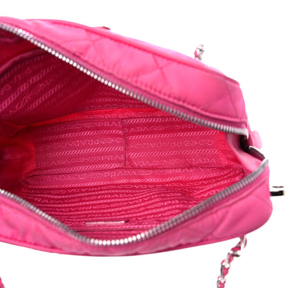 Prada Nylon Tessuto Impuntu Quilted Chain Crossbody Fuxia 5 of 19