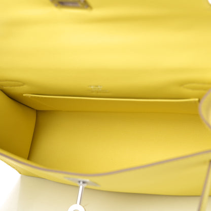 Hermes Swift Kelly Pochette Clutch Lime 4 of 7