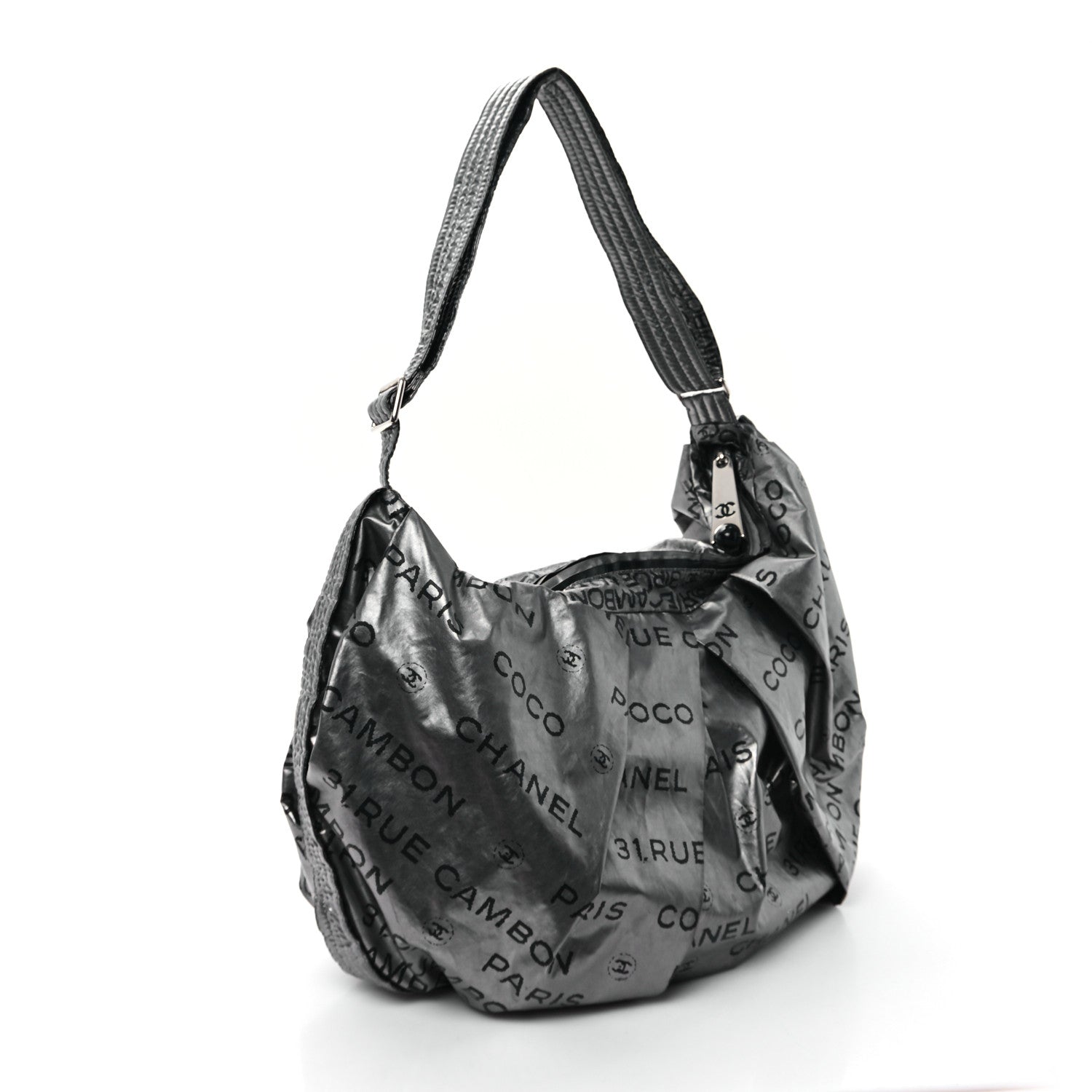 Chanel Metallic Coated Canvas Unlimited Ligne Shoulder Bag Silver 2 of 12