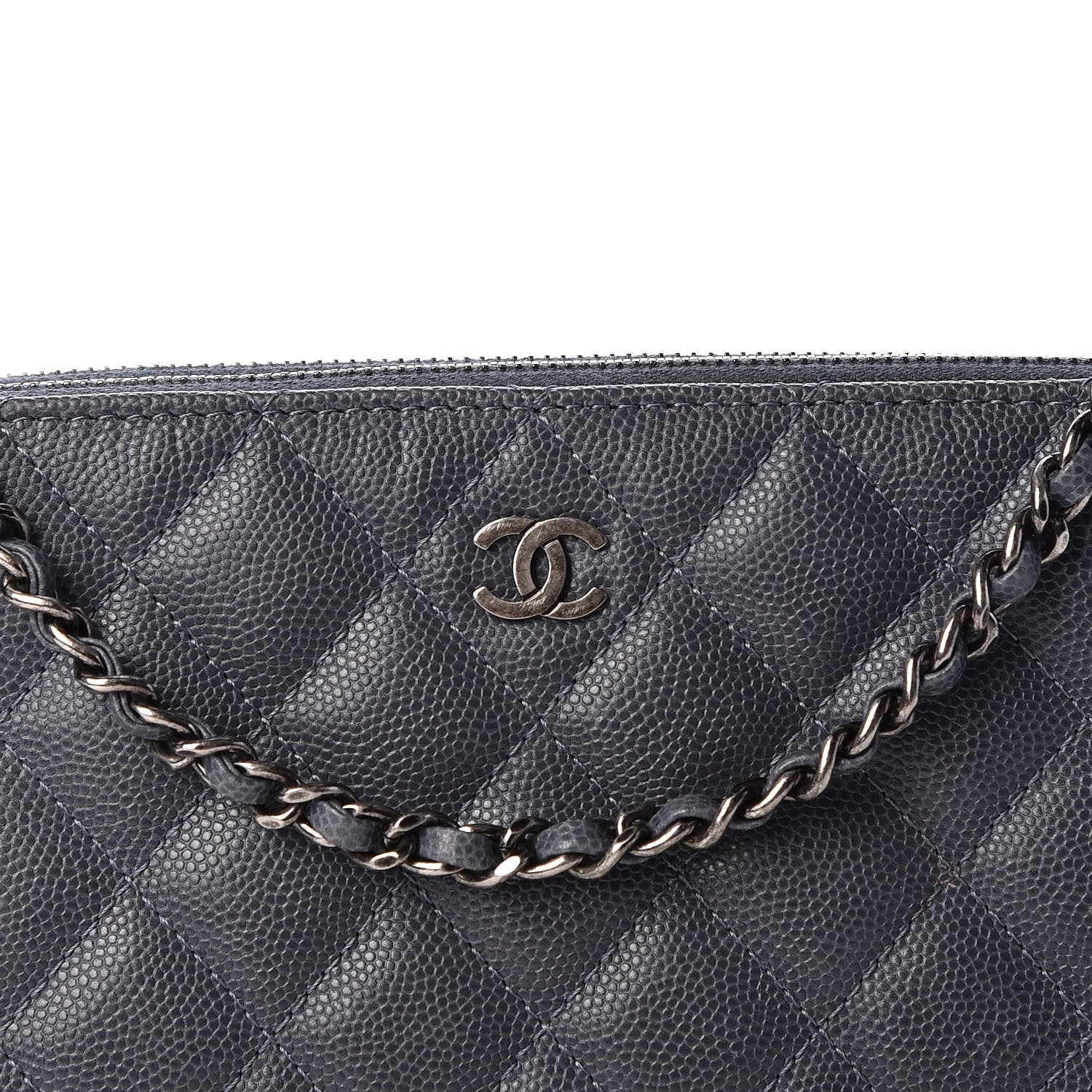 Chanel Caviar Quilted Small Clutch With Chain Grey 8 of 11