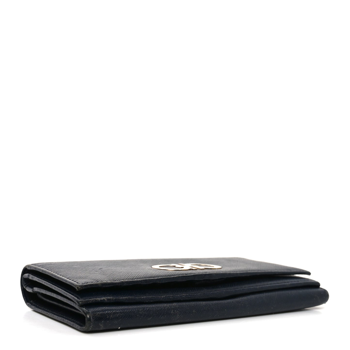 Hammered Calfskin Gancini Wallet Blue