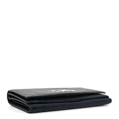 Salvatore Ferragamo Hammered Calfskin Gancini Wallet Blue 4 of 8