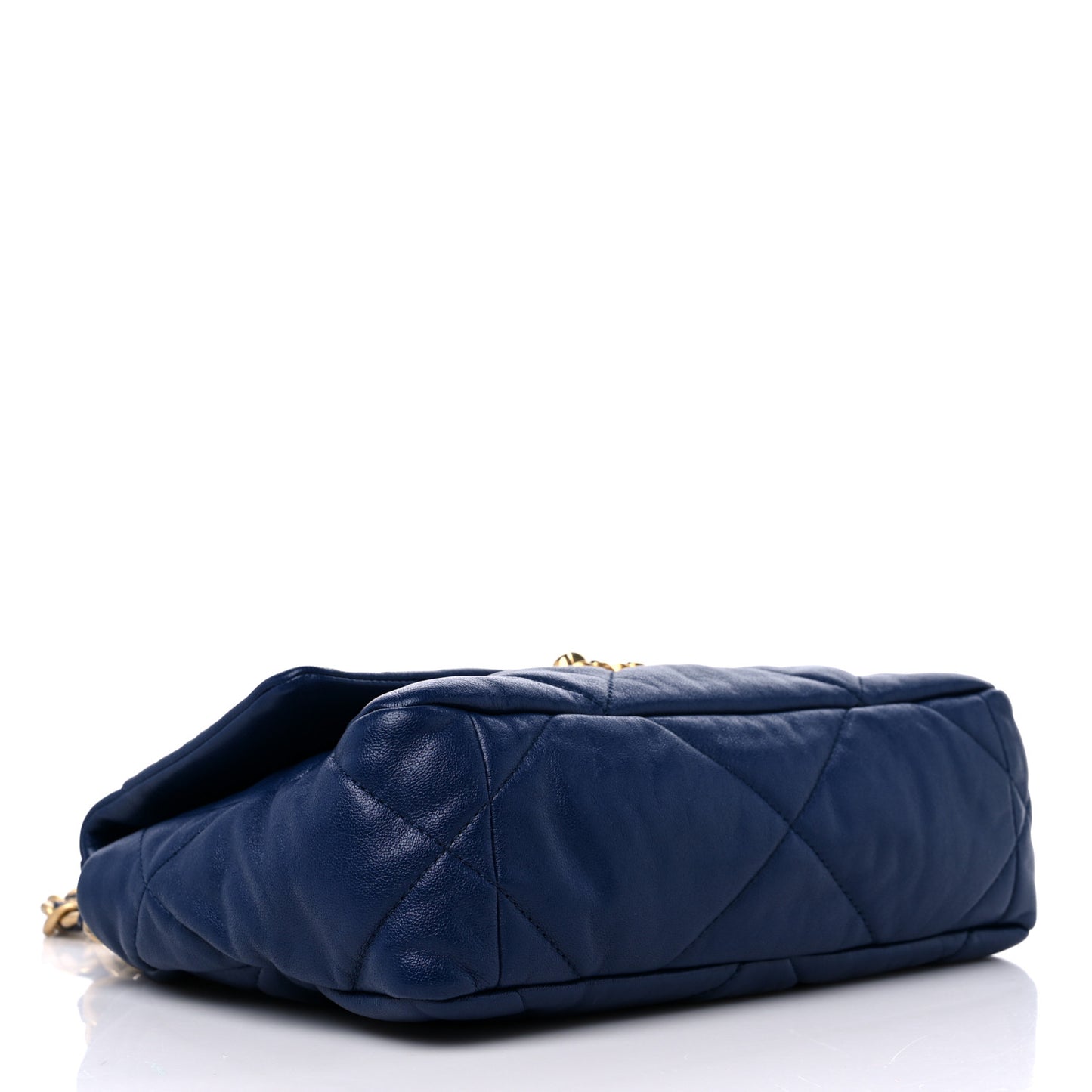 Goatskin Quilted Medium Chanel 19 Flap Dark Blue