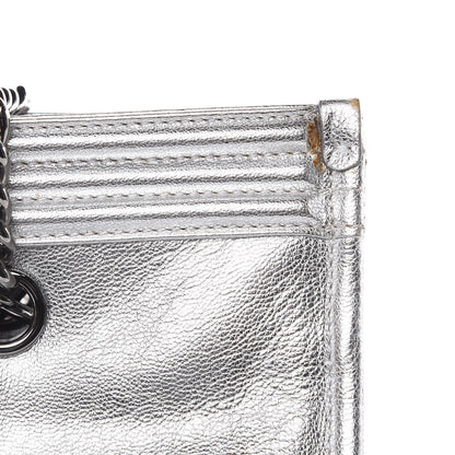 Chanel Metallic Goatskin Calfskin Bi-Color Large Boy Tote Black Silver 10 of 18
