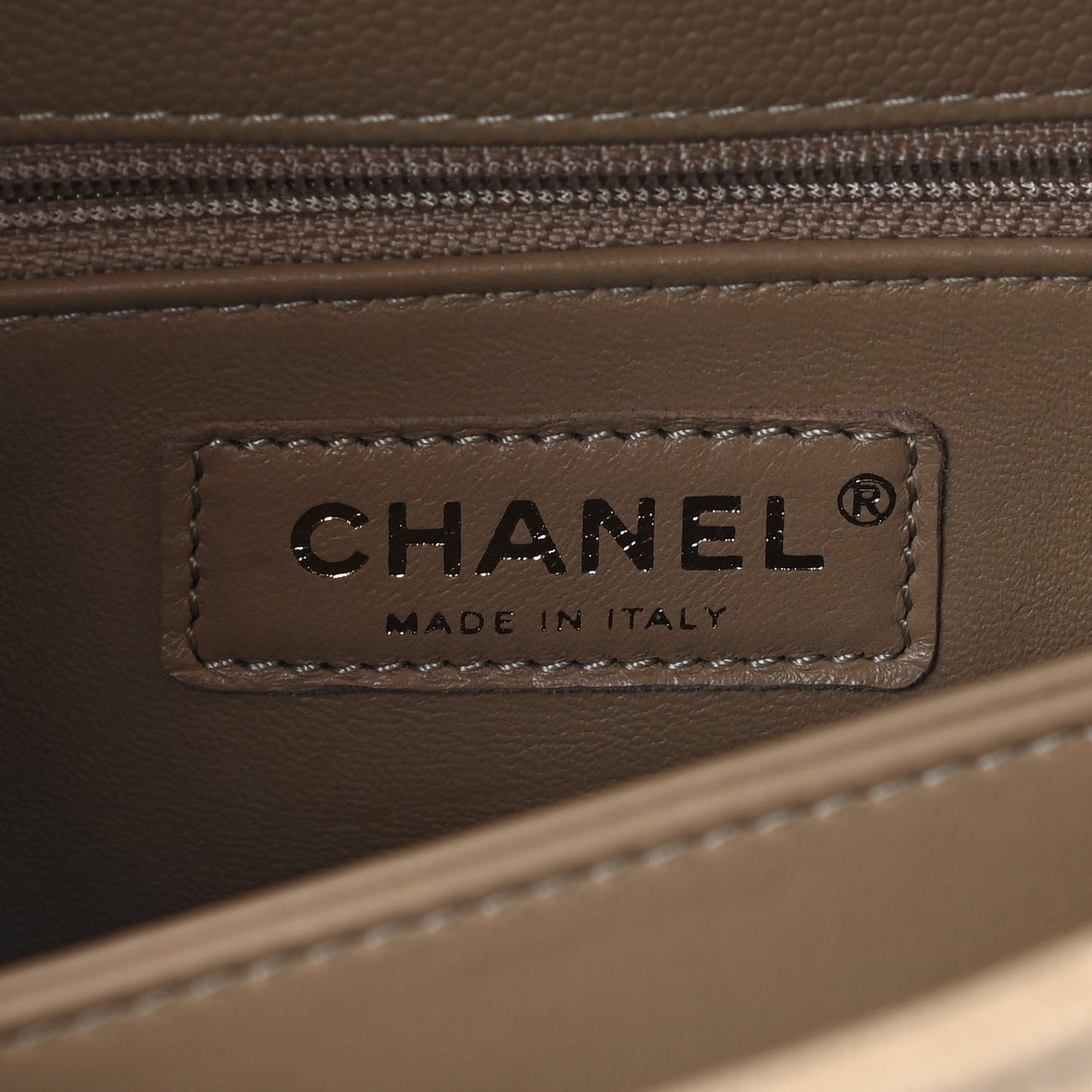 Caviar Lizard Embossed Quilted Mini Coco Handle Flap Beige
