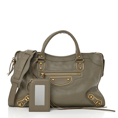 Balenciaga Chevre Gold Metallic Edge Hardware City Gris Taupe 3 of 13