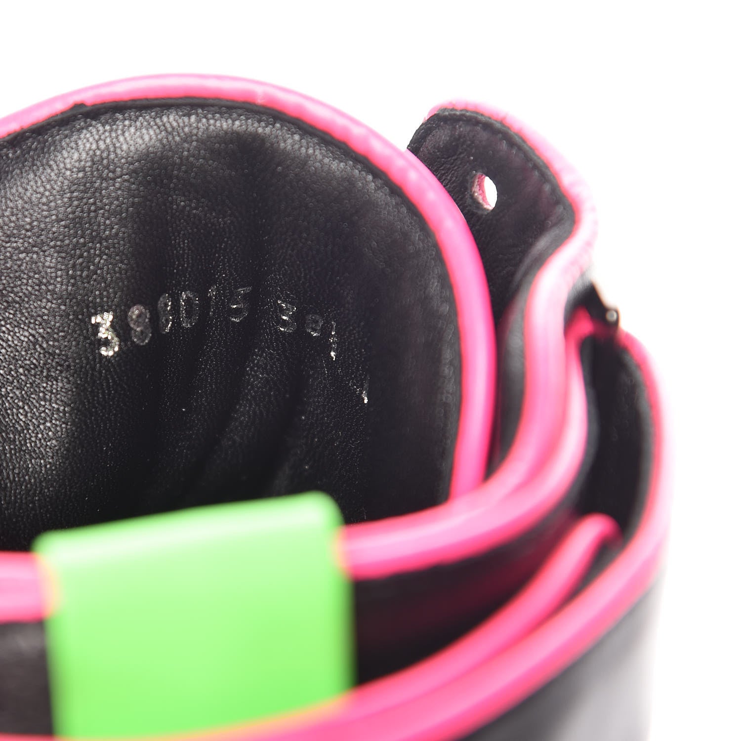 Gucci Calfskin Mens Neon High Top Sneakers 38.5 Black Pink Green 8 of 8