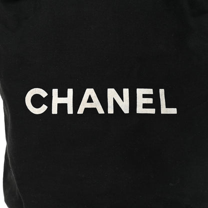 Chanel Canvas Drawstring Backpack Black White 7 of 10