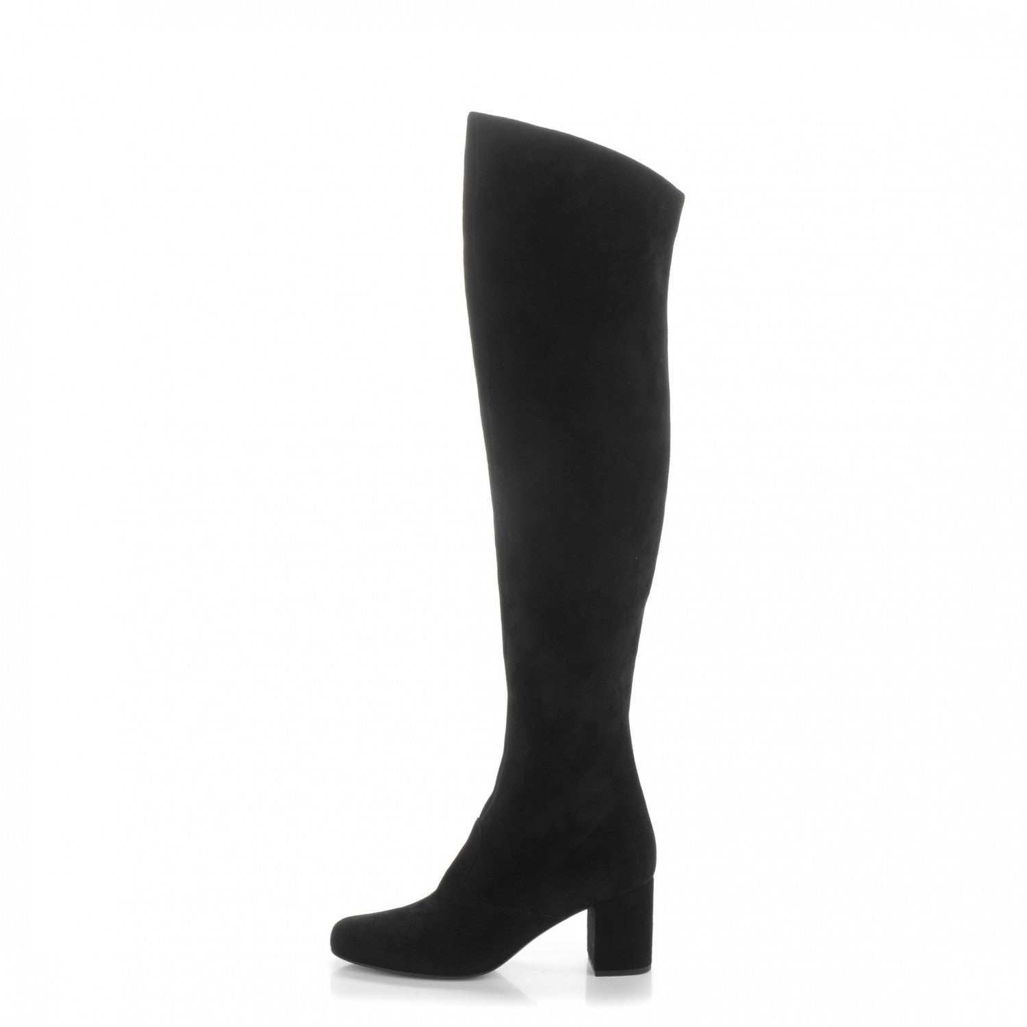 Saint Laurent Suede Babies Over The Knee Boots 37.5 Black 1 of 7