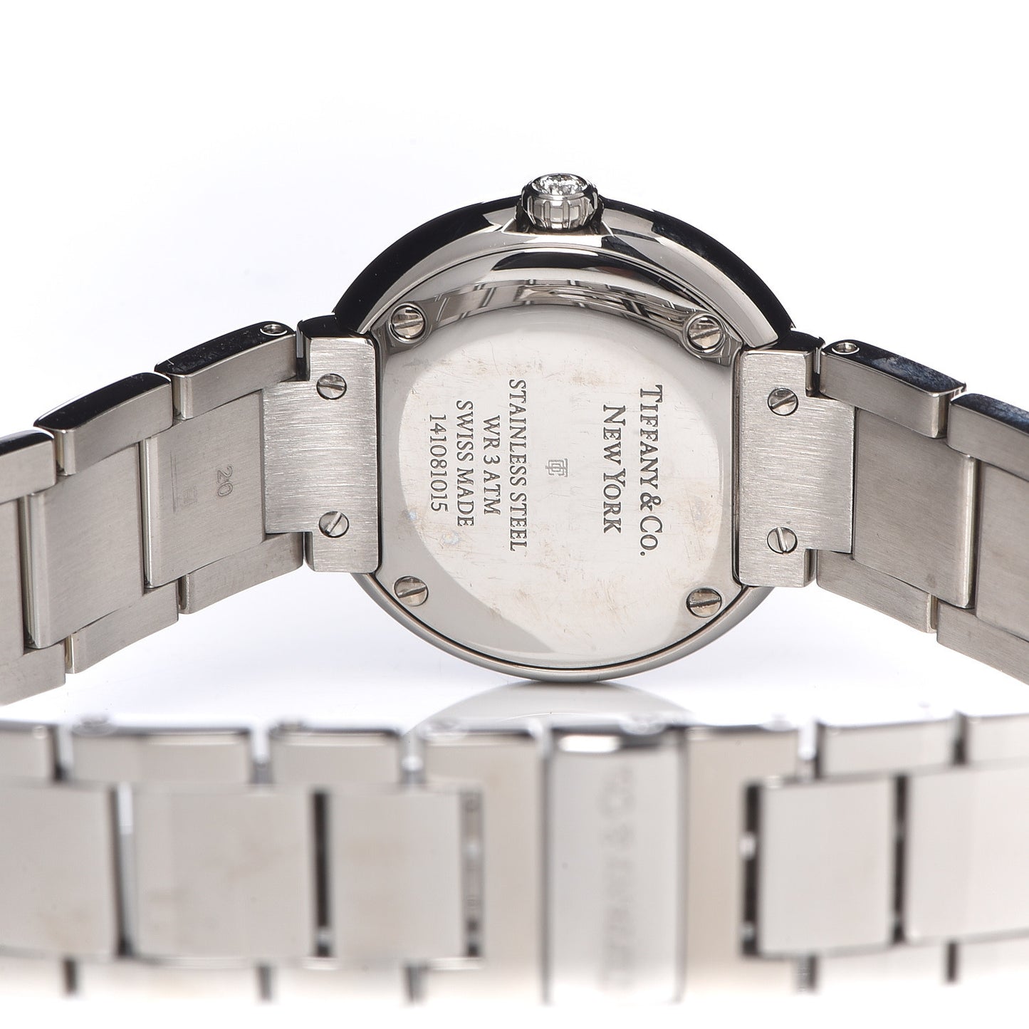 Stainless Steel Diamond Bezel 24mm Atlas 2-Hand Quartz Watch Ice Blue